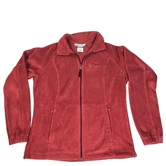 Columbia Jackets & Blazers - Columbia Fleece Jacket Womens Large Red Full Zip Soft Warm Outdoor Hiking
